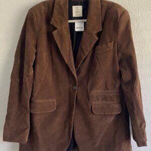 Free People Paper Cut Faux Suede Blazer